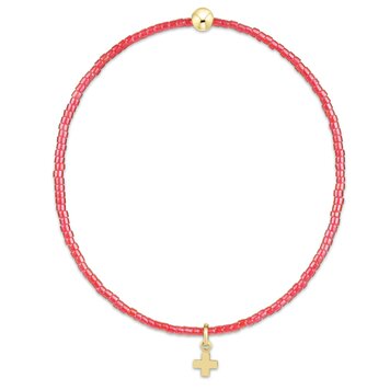 eNewton Hope Classic Sherbert Bracelet - Signature Cross Small Gold Charm