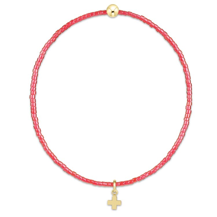 eNewton Hope Classic Sherbert Bracelet - Signature Cross Small Gold Charm