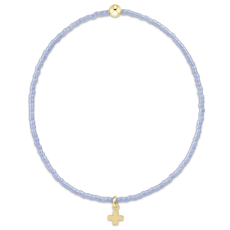 eNewton Hope Classic Ocean Mist Bracelet - Signature Cross Small Gold Charm