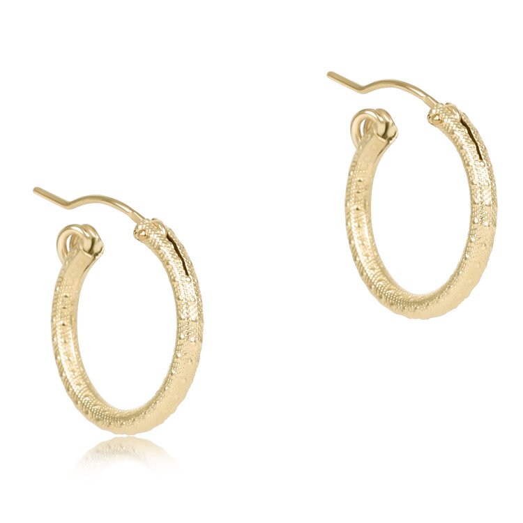eNewton Round Gold 0.5" Hoop - Textured