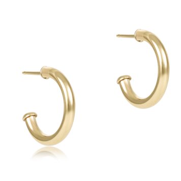eNewton Round Gold 0.5" Post Hoop - 2mm - Smooth