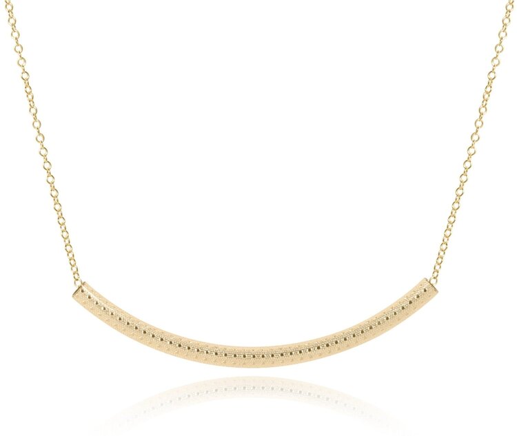 eNewton 16" Necklace Gold - Bliss Bar Textured Gold