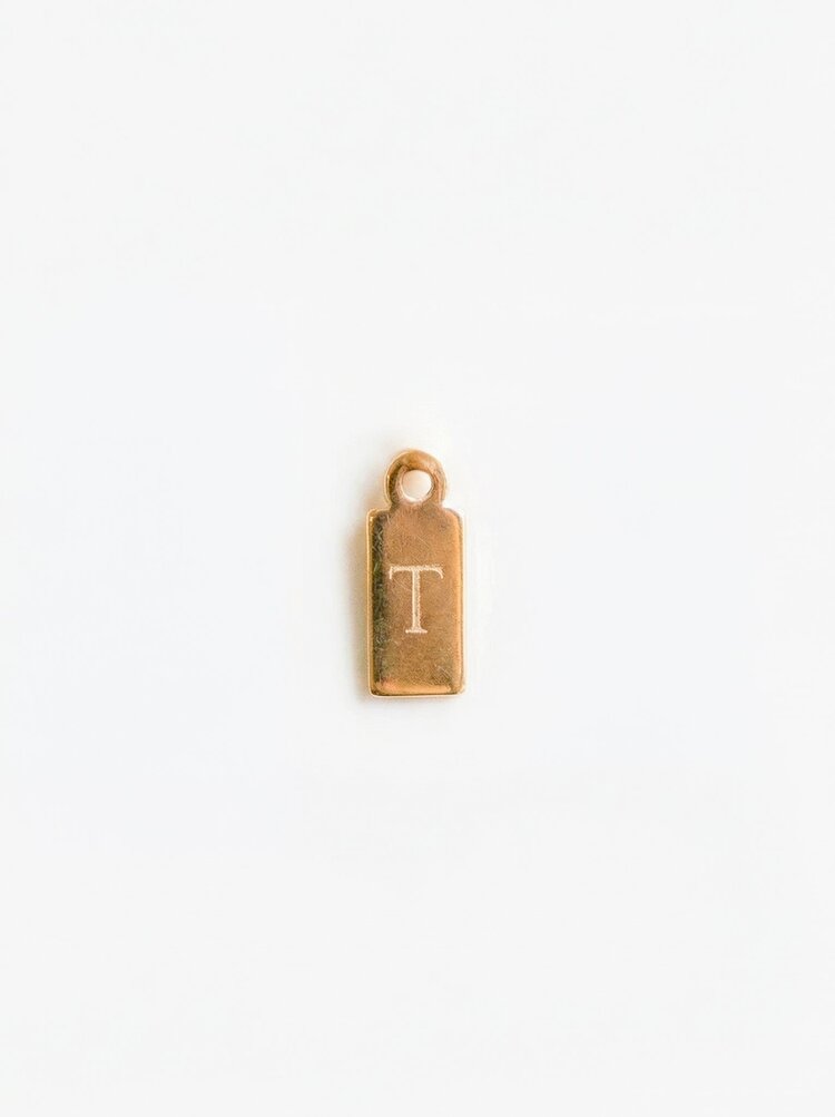 ABLE Mini Dog Tag Necklace / E / 14k Gold-filled
