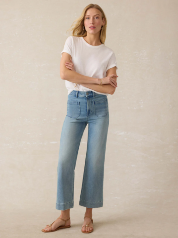 Faherty Brand stretch terry patch pocket ankle pant