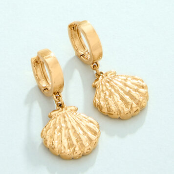 Pearl Drop Hoop Earrings Pearl