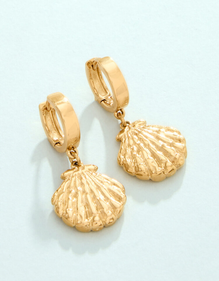 Pearl Drop Hoop Earrings Pearl