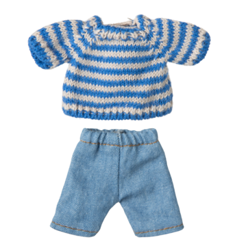 Maileg Knitted sweater and pants, Big brother mouse