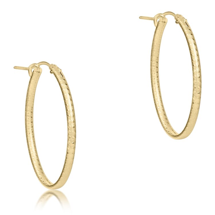 eNewton Oval Gold 1" Hoop - Textured
