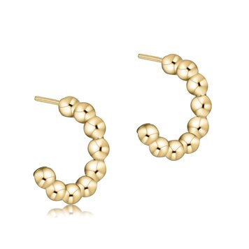 eNewton Beaded Simplicity 1" Post Hoop - Gold 4mm