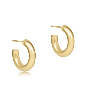 eNewton Round Gold 0.5" Post Hoop - 4mm - Smooth