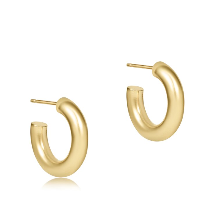 eNewton Round Gold 0.5" Post Hoop - 4mm - Smooth
