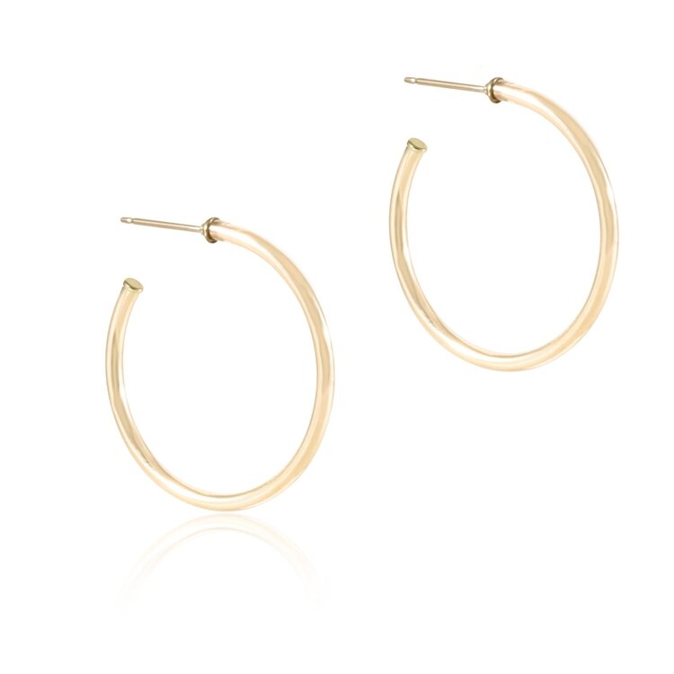 eNewton Round Gold 1.25" Post Hoop - 2mm - Smooth