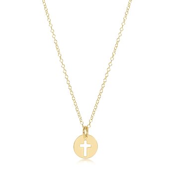 eNewton 16" Necklace Gold - Blessed Small Gold Disc