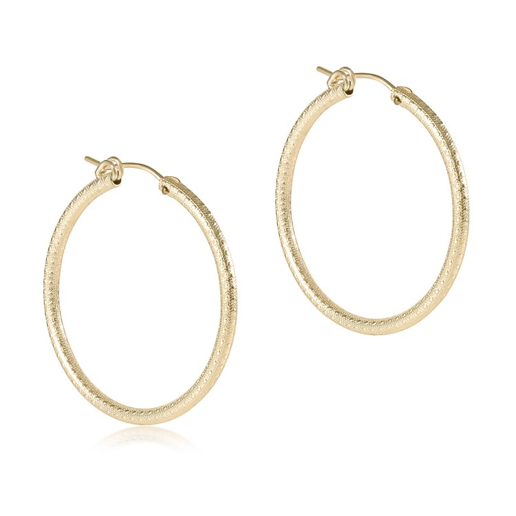 eNewton Round Gold 1.25" Hoop - Textured