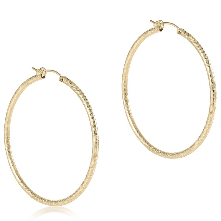 eNewton Round Gold 2" Hoop - Textured