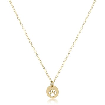 eNewton 16" Necklace Gold - Paw Print Small Gold Disc