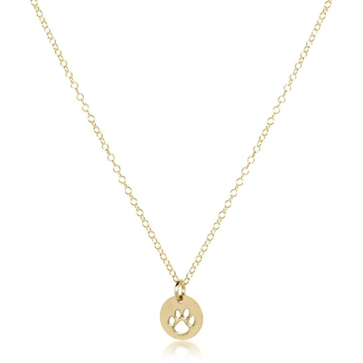 eNewton 16" Necklace Gold - Paw Print Small Gold Disc