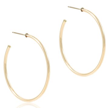 eNewton Round Gold 1.75" Post Hoop - 2mm - Smooth