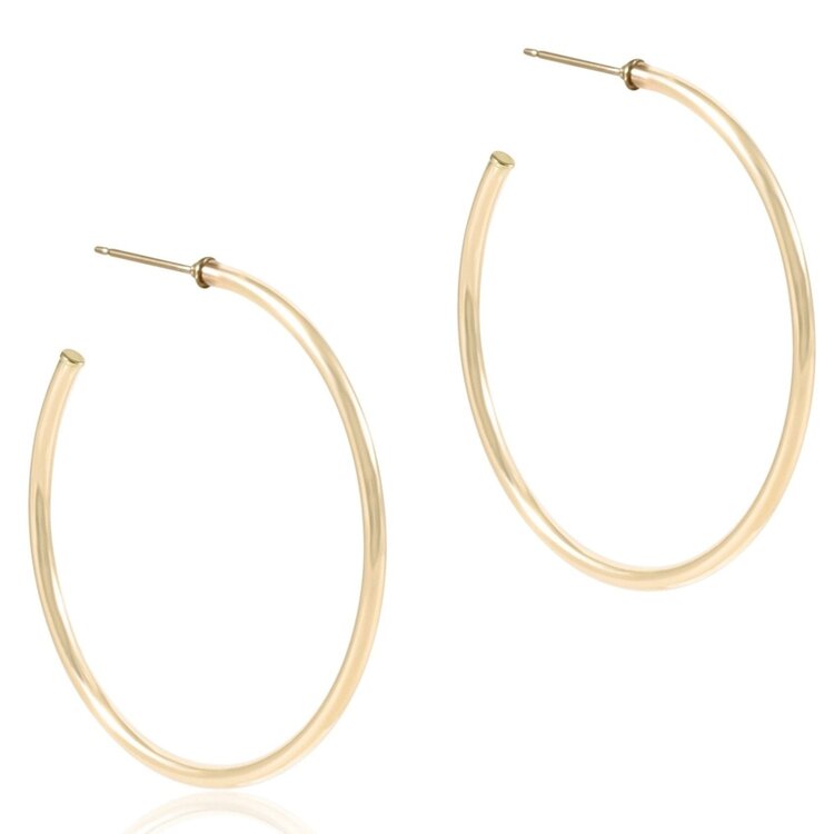 eNewton Round Gold 1.75" Post Hoop - 2mm - Smooth