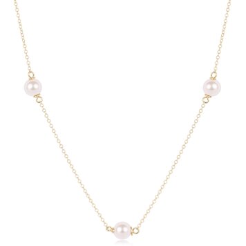 eNewton 15" Choker Simplicity Chain Gold - Pearl 6mm