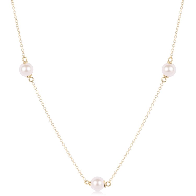 eNewton 15" Choker Simplicity Chain Gold - Pearl 6mm