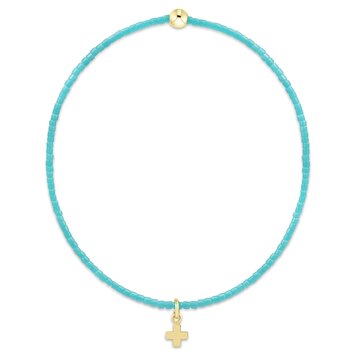 eNewton Hope Classic Turquoise Bracelet - Signature Cross Small Gold Charm