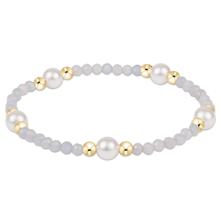 eNewton Purpose Pearl 6mm Gem Bracelet - Aquamarine