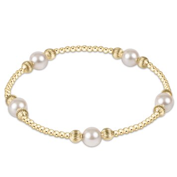 eNewton Purpose Pearl 6mm Dignity Gold Bracelet