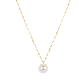 eNewton 16" Necklace Gold - Classic Pearl 8mm Charm