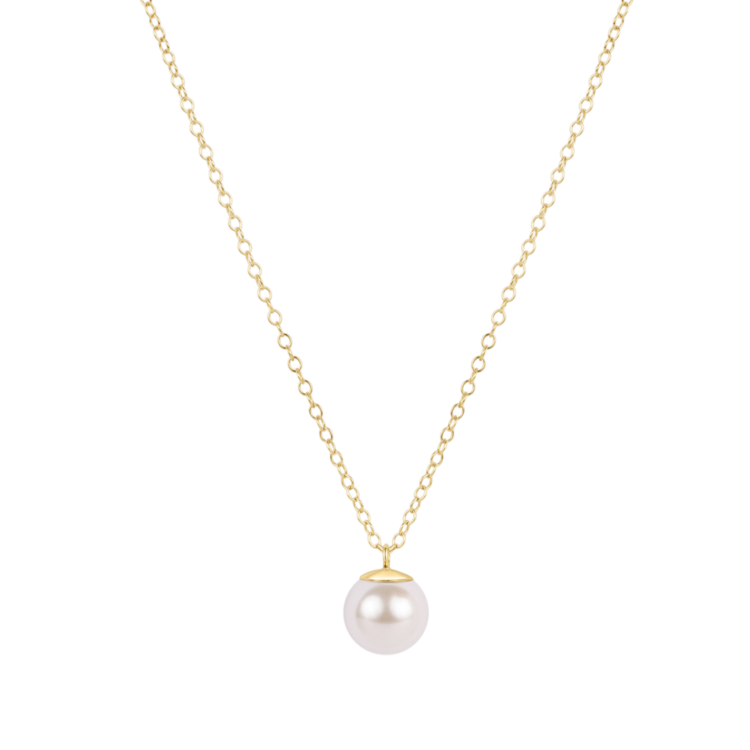 eNewton 16" Necklace Gold - Classic Pearl 8mm Charm