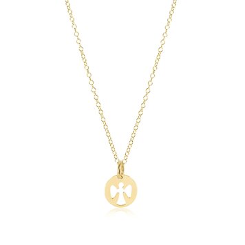 eNewton 16" Necklace Gold - Guardian Angel Small Gold Disc