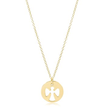 eNewton 16" Necklace Gold - Guardian Angel Gold Disc