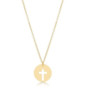 eNewton 16" Necklace Gold - Blessed Gold Disc