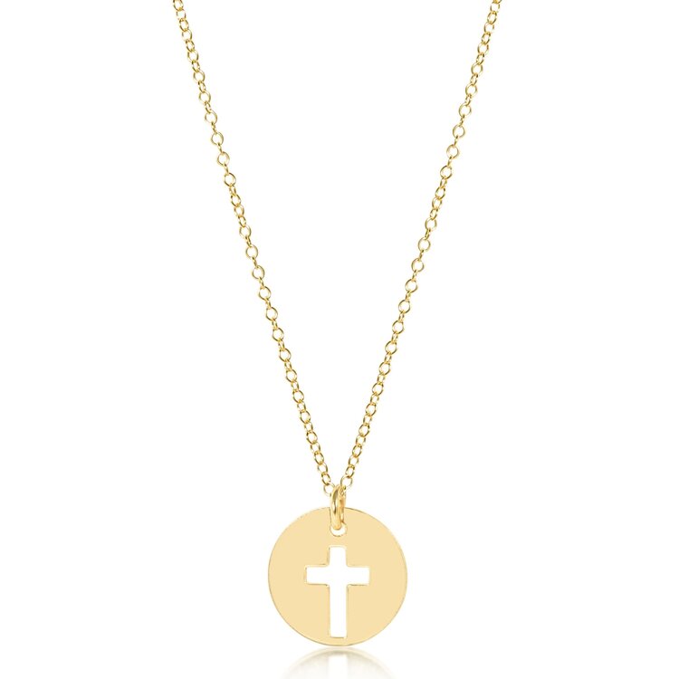 eNewton 16" Necklace Gold - Blessed Gold Disc