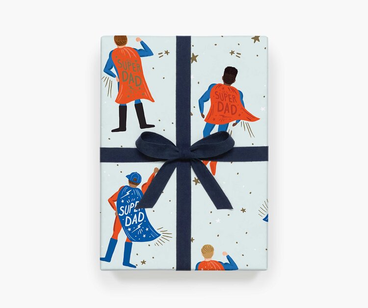 Roll of 3 Wrapping Sheets / Super Dad