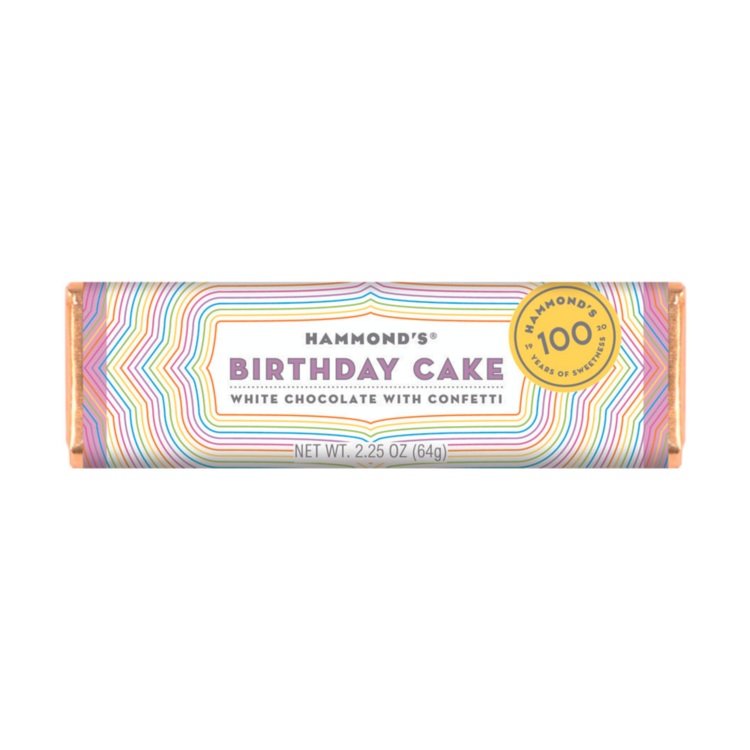Hammond's Candies Candy Bar Bday Cake White