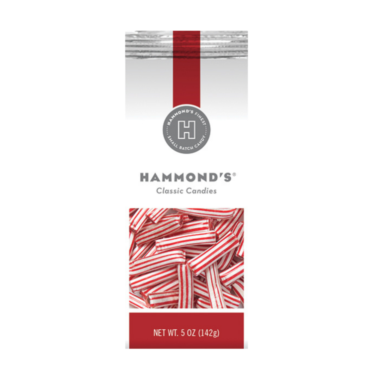 Hammond's Candies Peppermint Straws Filled with Chocolate 5oz