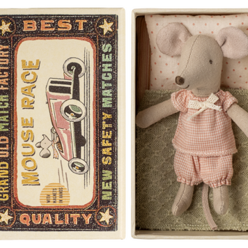 Maileg Little sister mouse in matchbox