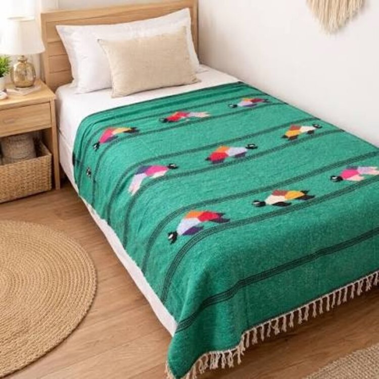 Midnight Teal Baja Fish Yoga Blanket