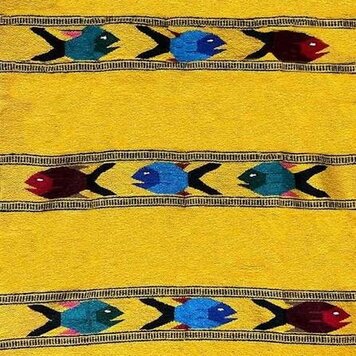 Yellow Baja Fish Yoga Blanket
