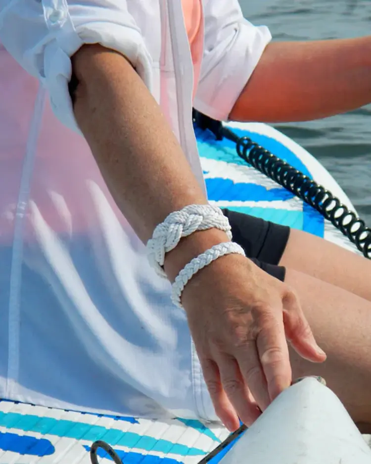 Narrow Sailor Bracelet / White - Medium 6-7 in