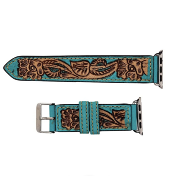 Open Sky Hand-tooled Leather Watchband