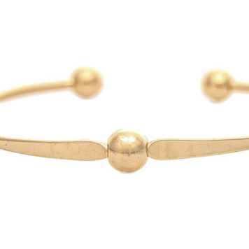 Rain Jewelry Collection Gold Ball Top Brass Cuff Bracelet