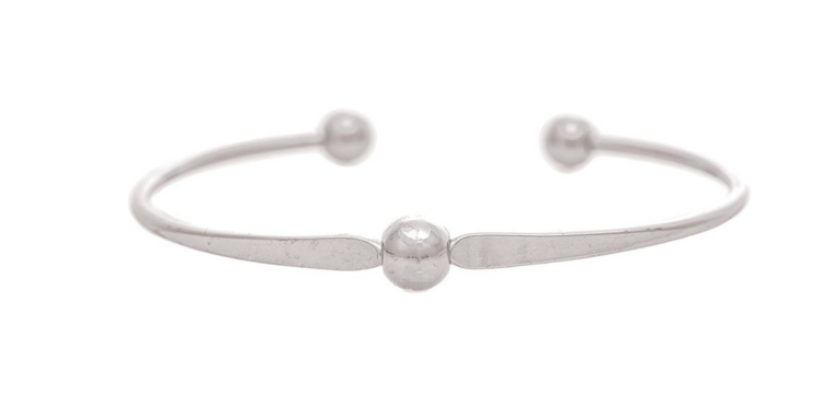 Rain Jewelry Collection Silver Ball Top Brass Cuff Bracelet