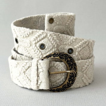 Jenny Krauss Wandering Clouds Embroidered Wool Belt / S