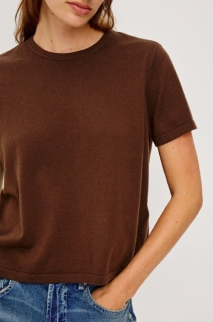 RAILS COTTON CASHMERE SHORT SLEEVE TEE -  Espresso