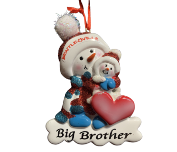 4.5" Big Brother and Big Sister Snowman Ornament - Big Brother