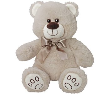 8" Cafe Latte Bear w/Paws and Ribbon