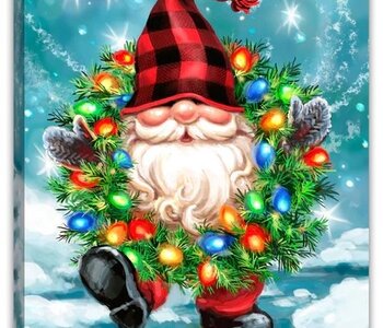 GNOME FOR THE HOLIDAYS - LIGHTED TABLETOP CANVAS 8X6