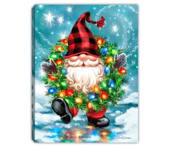GNOME FOR THE HOLIDAYS - LIGHTED TABLETOP CANVAS 8X6